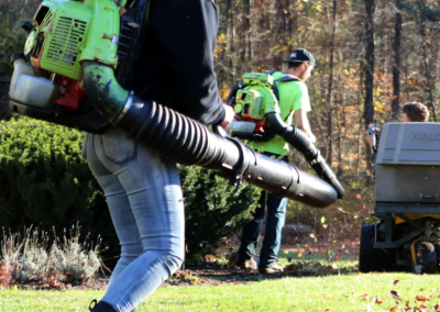 NAL crew completing a fall clean up.